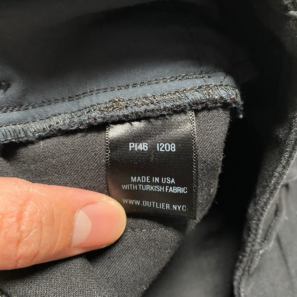Outlier Free/co Pants 28 (28x32) Mens 5 Pocket Black Stretch P146 USA - Picture 10 of 11